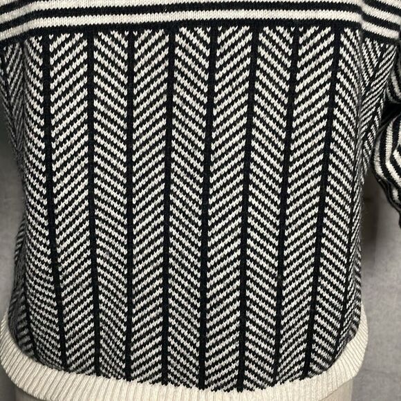 C. Wonder Black and White Striped Cropped Pullover Sweater (Size: Medium) - Picture 8 of 11